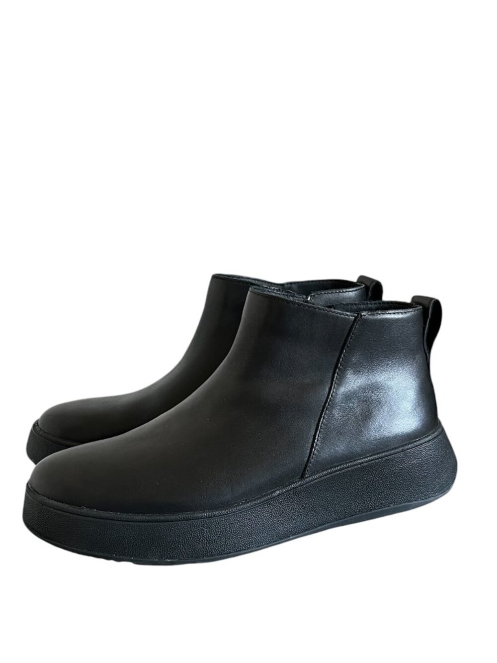 Fitflop Leather F Mode Flatform Zip Ankle Boots In Black Size 8.5